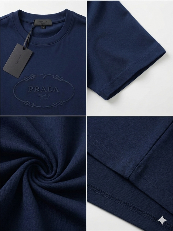 Prada Round Neck T-Shirt -Blue