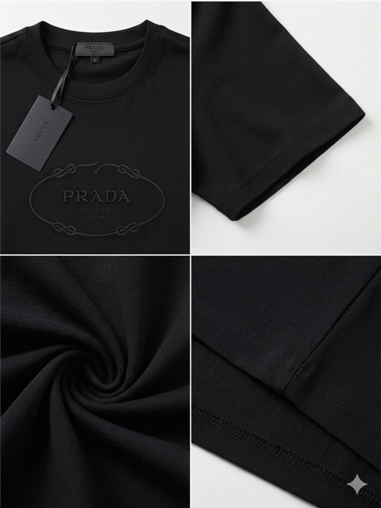 Prada Round Neck T-Shirt -Black