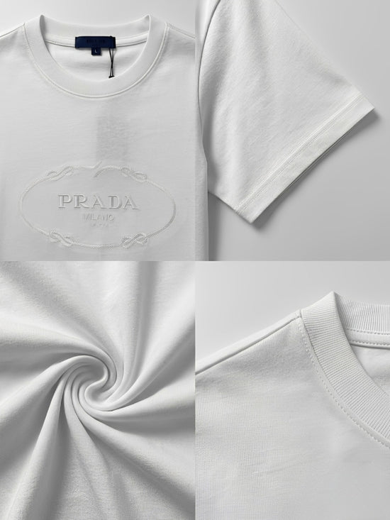Prada Round Neck T-Shirt -White