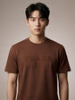 Prada Style Round Neck T-Shirt -Brown