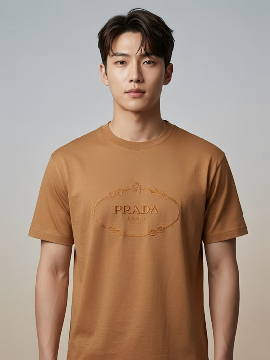 Prada Round Neck T-Shirt -Yellow