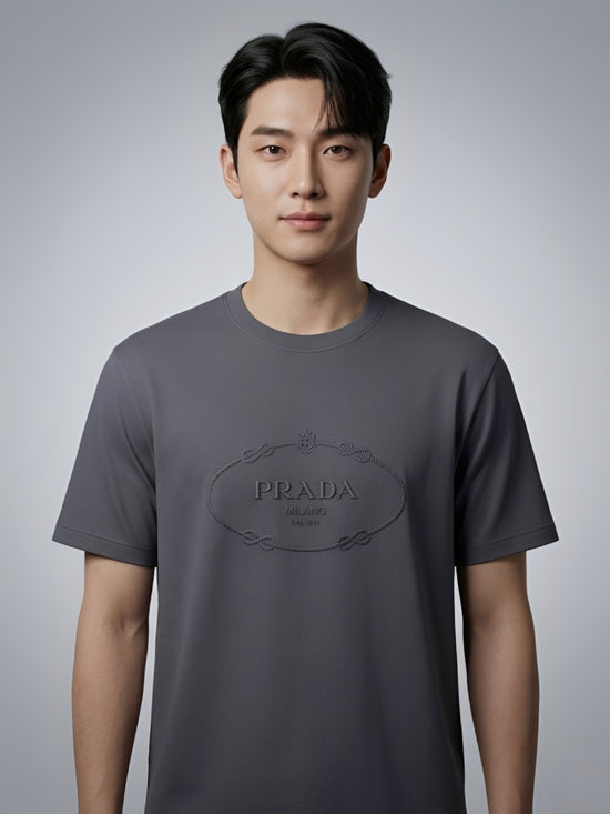 Prada Round Neck T-Shirt -Gray