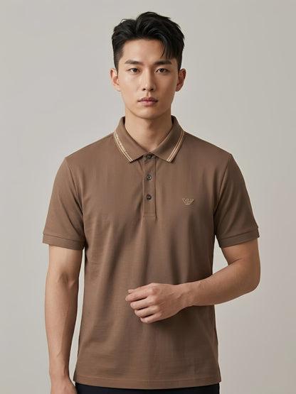 Giorgio Armani Polo Style T-Shirt -Brown