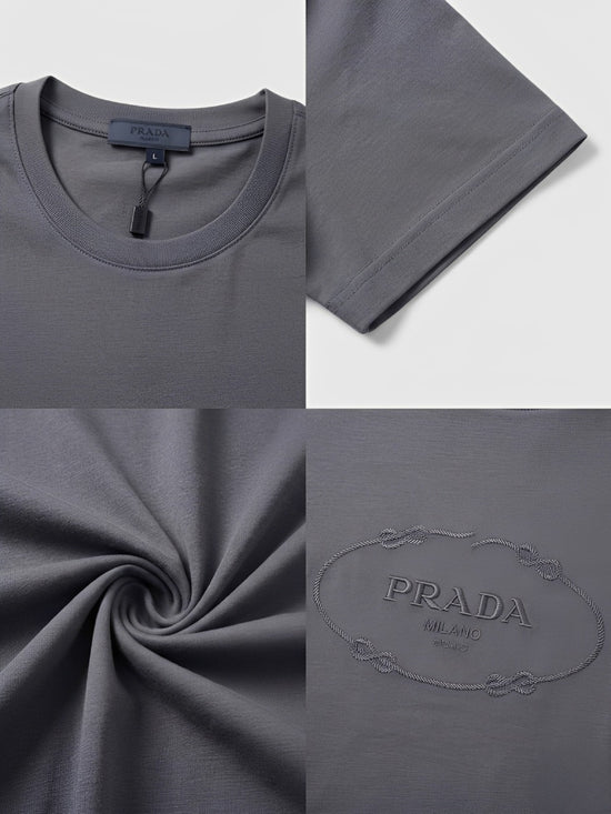 Prada Round Neck T-Shirt -Gray