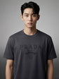 Prada Style Round Neck T-Shirt -Gray