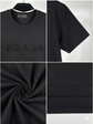 Prada Style Round Neck T-Shirt -Black