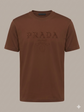 Prada Style Round Neck T-Shirt -Brown