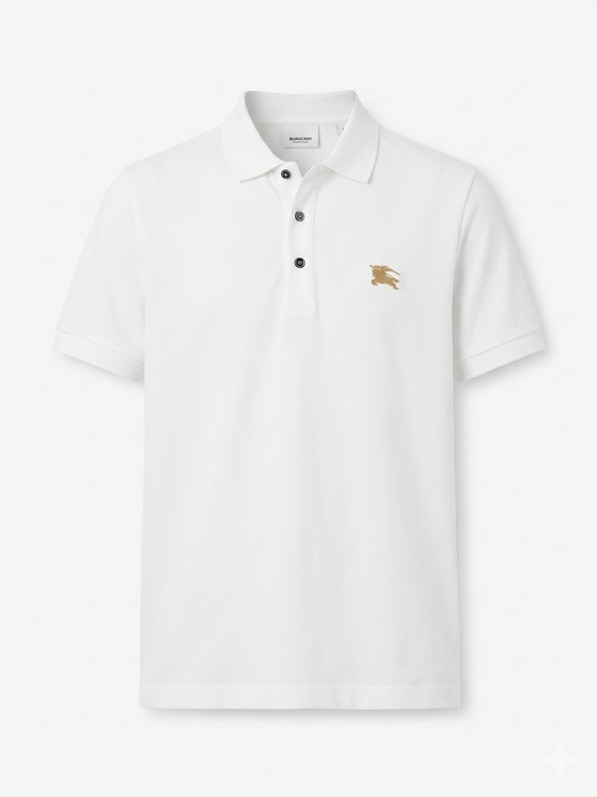 Burberry Style Polo T-Shirt - White