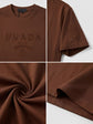 Prada Style Round Neck T-Shirt -Brown