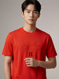 Hermes round neck T-Shirt -Red