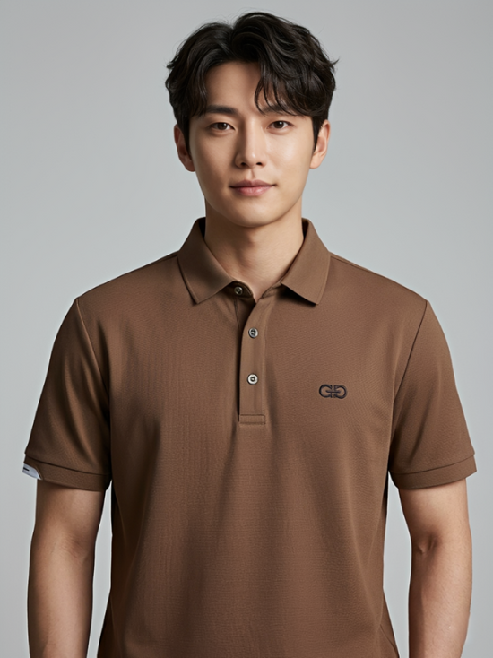 Salvatore Ferragamo Polo Style T-Shirt -Brown